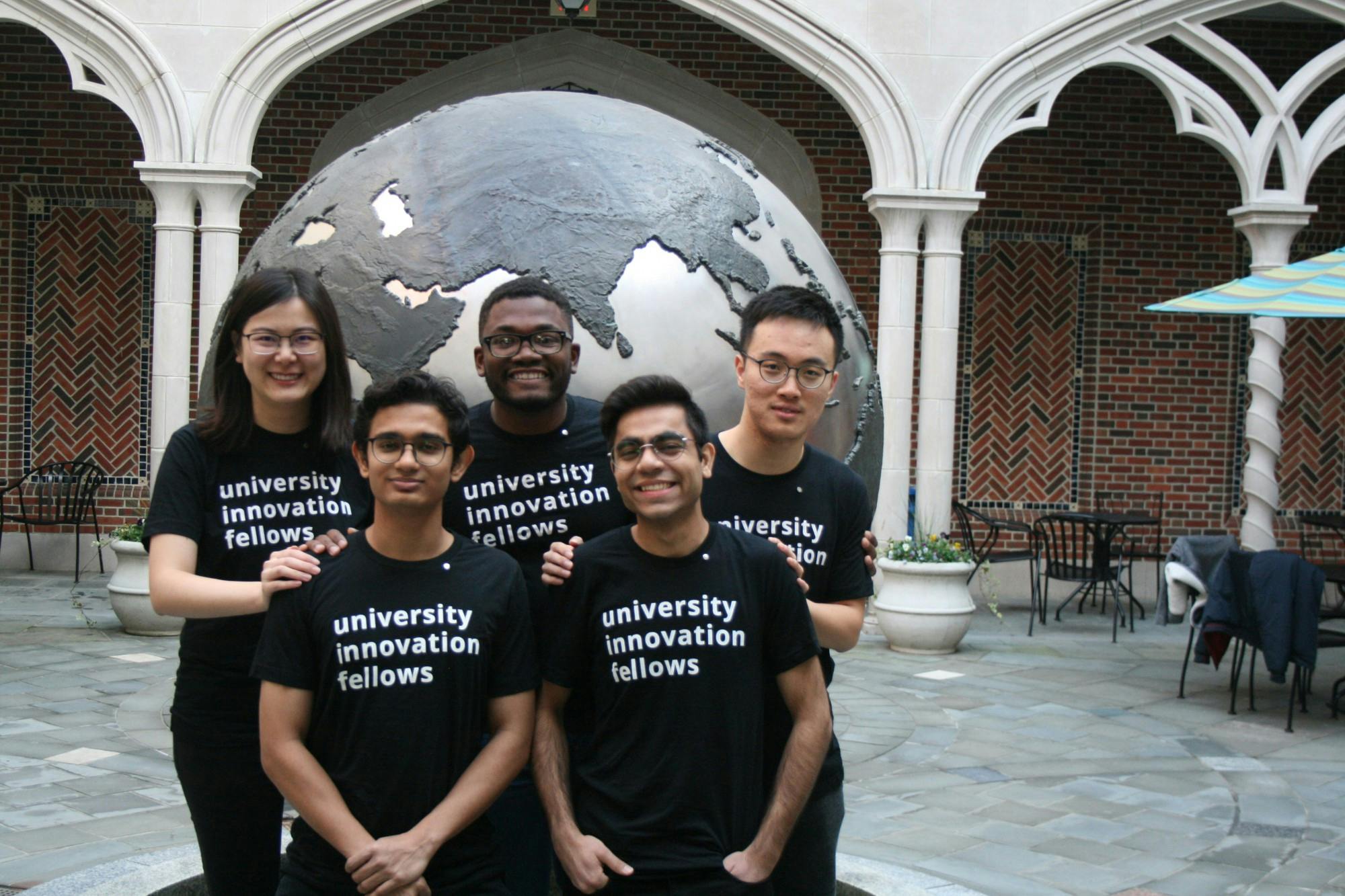 The five University of Richmond students who took part in the University Innovation Fellows program, run through Stanford University's Hasso Plattner Institute of Design. Photo courtesy of Bingjie Liu