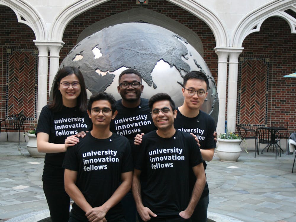 The five University of Richmond students who took part in the University Innovation Fellows program, run through Stanford University's Hasso Plattner Institute of Design. Photo courtesy of Bingjie Liu