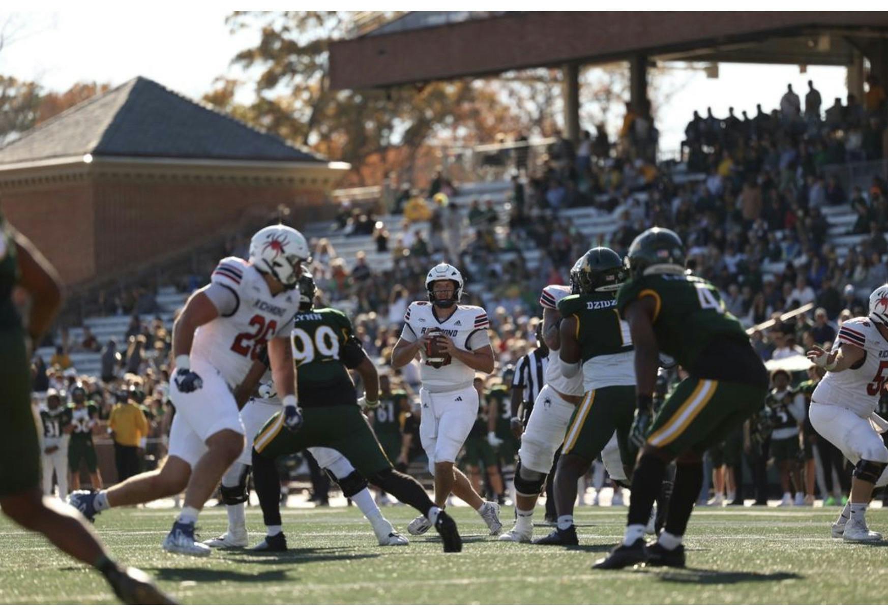 UR's Football team playing at the CAA Champions. Photo courtesy of Richmond Athletics.&nbsp;