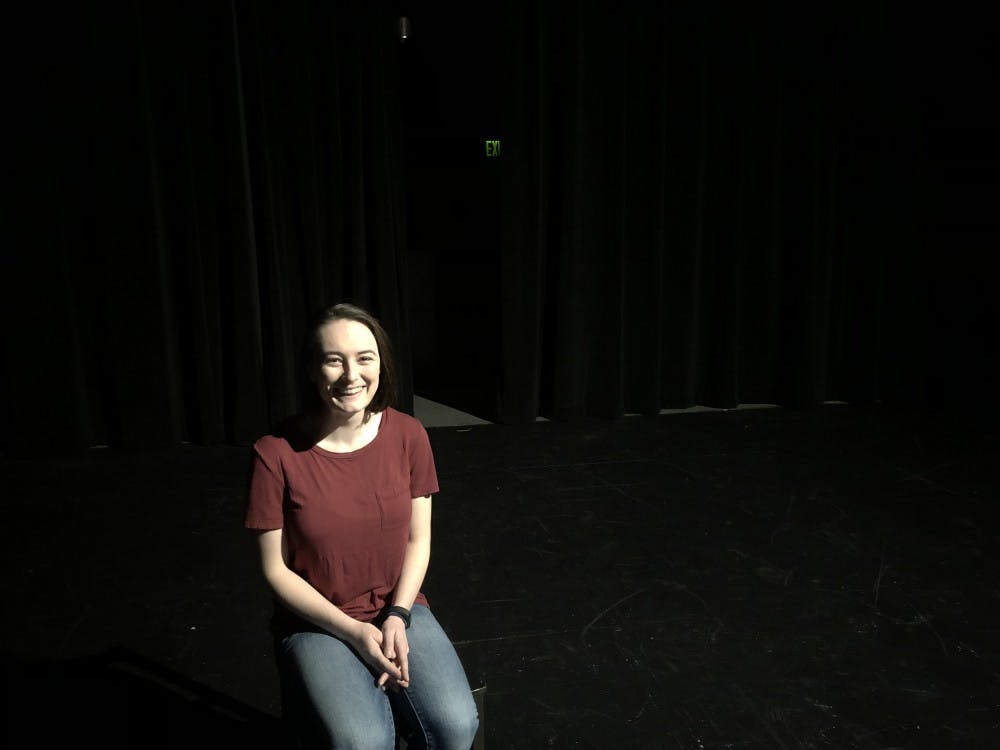 Senior Liz Minder in Cousins Studio Theatre. 