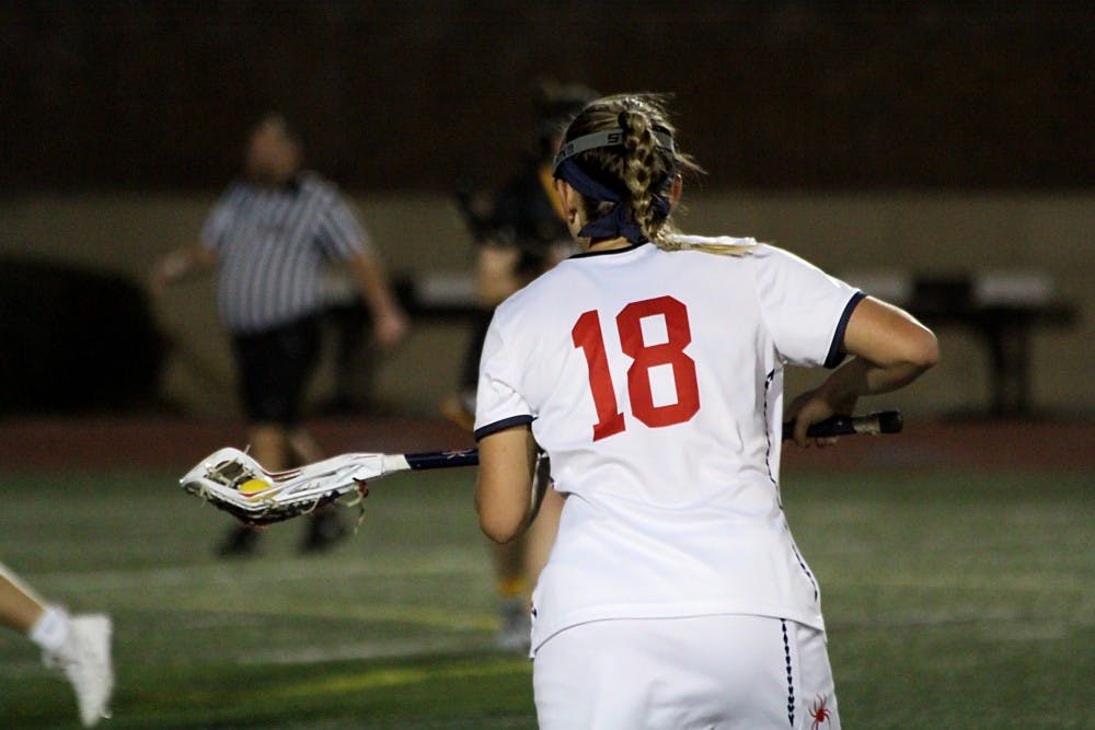 <p>Senior Marissa Brown plays attack on the women's lacrosse team.&nbsp;</p>