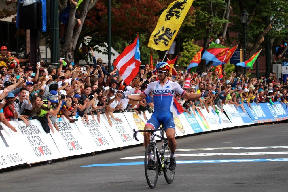 The final race of the UCI 2015 World Road Championships took place today. The race began on the University of Richmond campus and continued through downtown Richmond. Peter Sagan of Slovakia took home gold. Photos by Rayna Mohrmann.