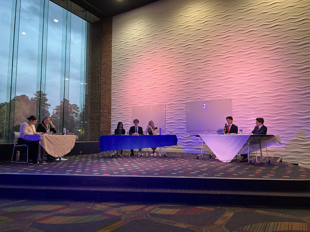 <p>College Republicans and College Democrats debated about abortion, immigration and gun violence in the Current on Oct.28. </p>