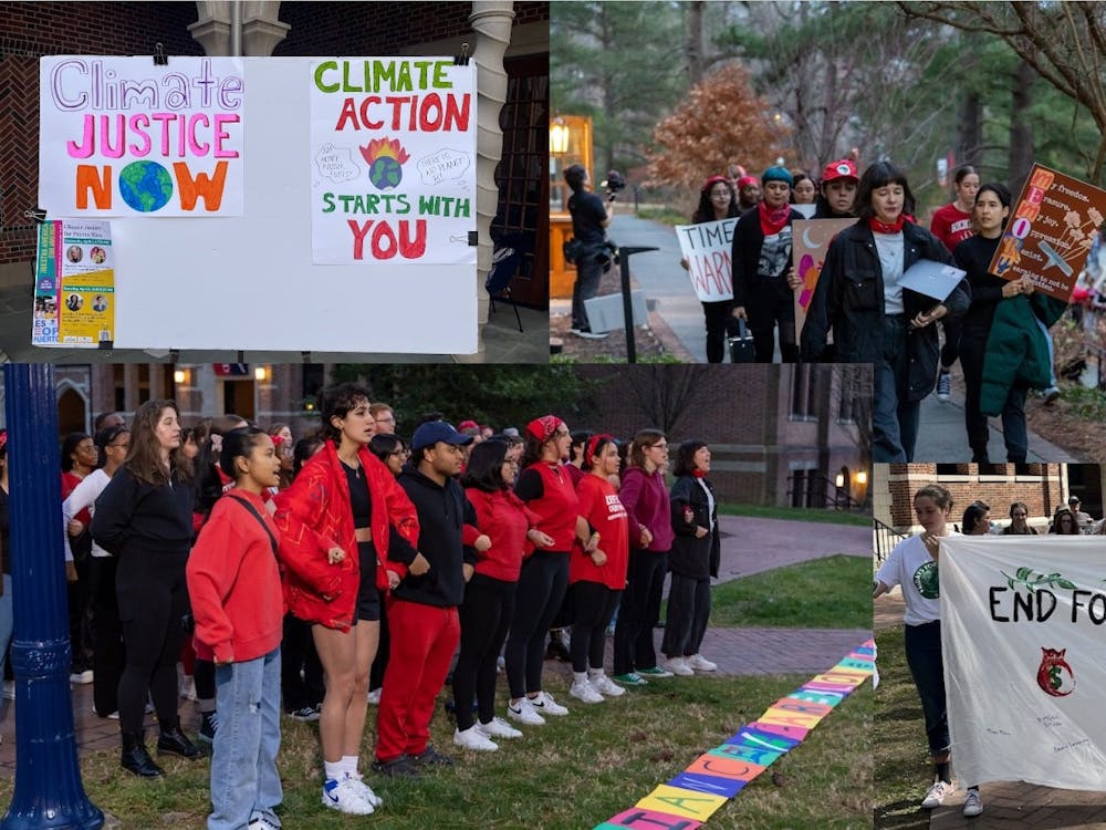 Various instances of student led protests on University of Richmond's campus spring 2023 semester. Bottom right photo courtesy of Eva Pfeiffer.