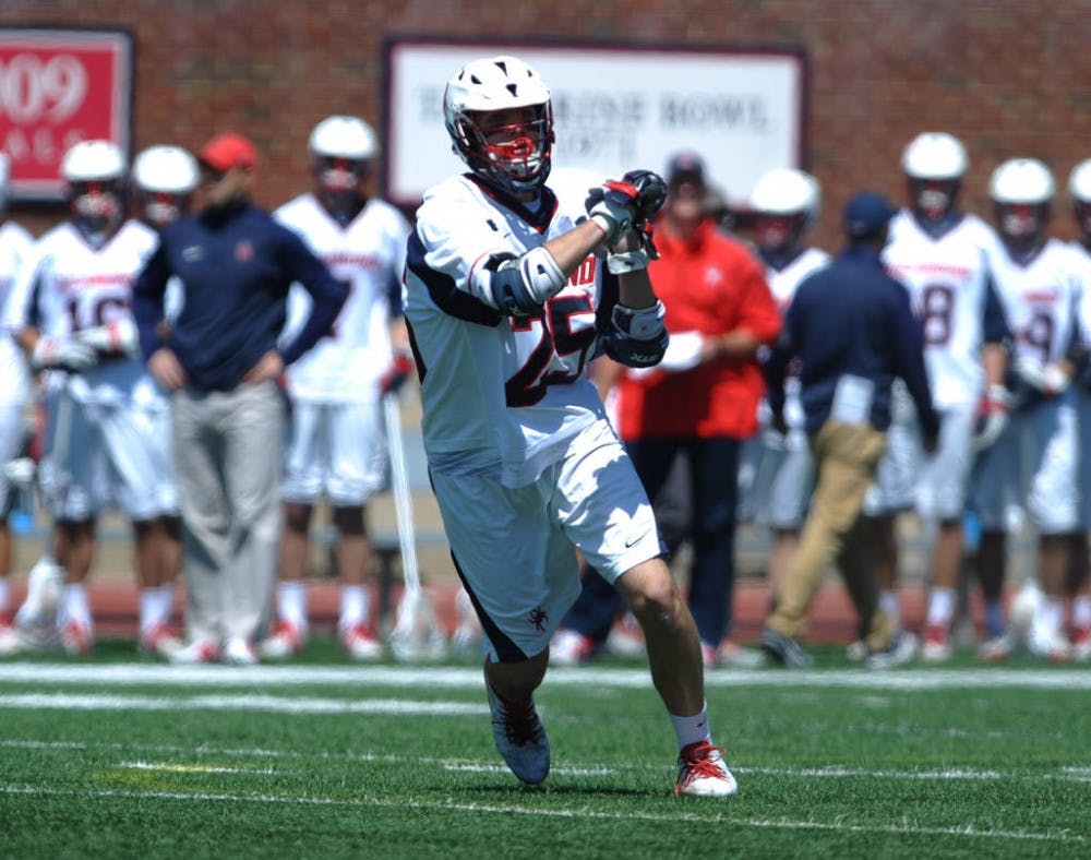 <p>Sophomore Mitch Goldberg begins an attack during Richmond's 8-2 win over Furman on April 4. Goldberg leads the Spiders with 21 goals and 65 shots this season. </p><p><strong>Photo courtesy of Richmond Athletics</strong></p>