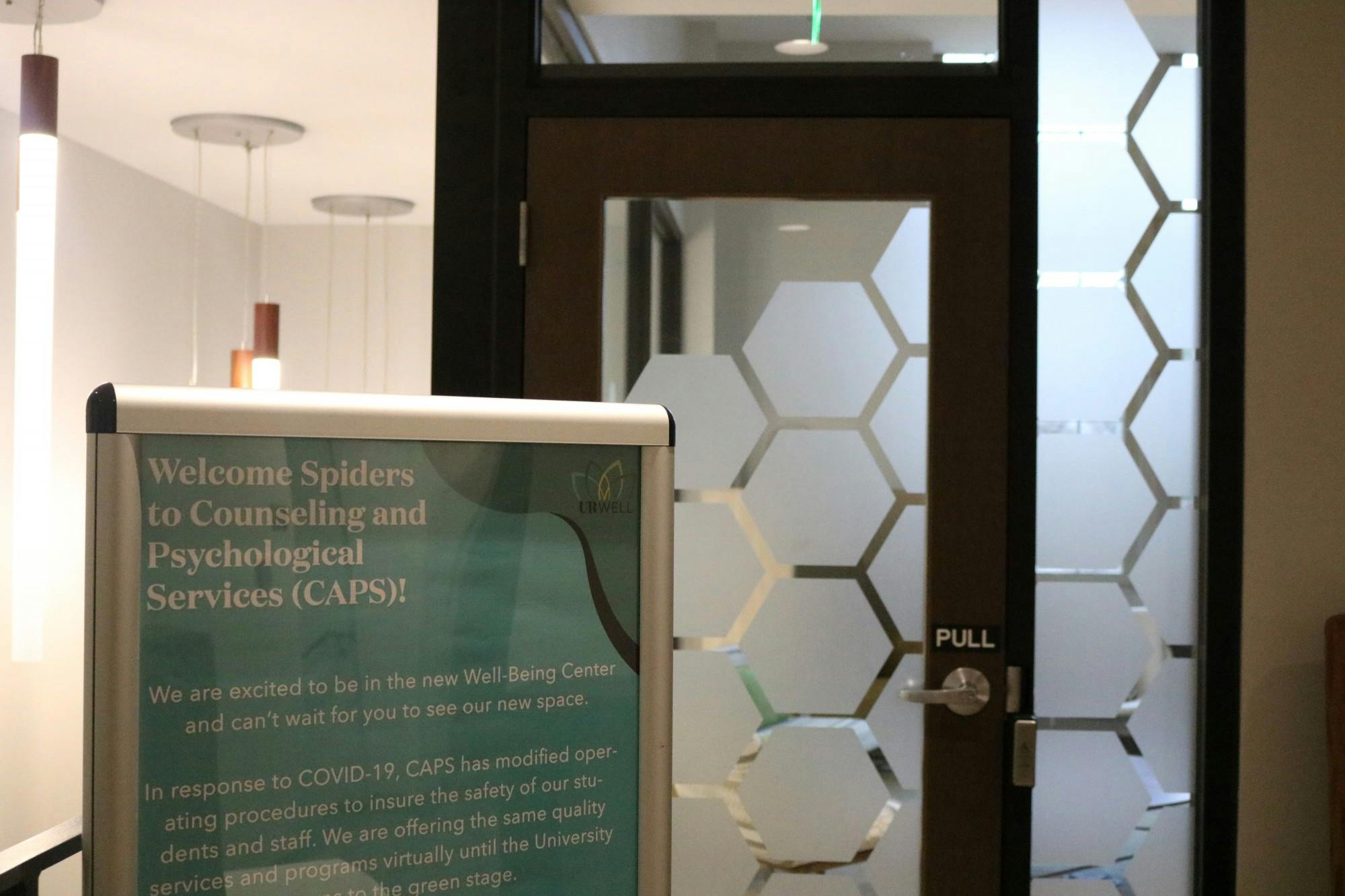 The entrance to the new CAPS office in the Well Being Center.