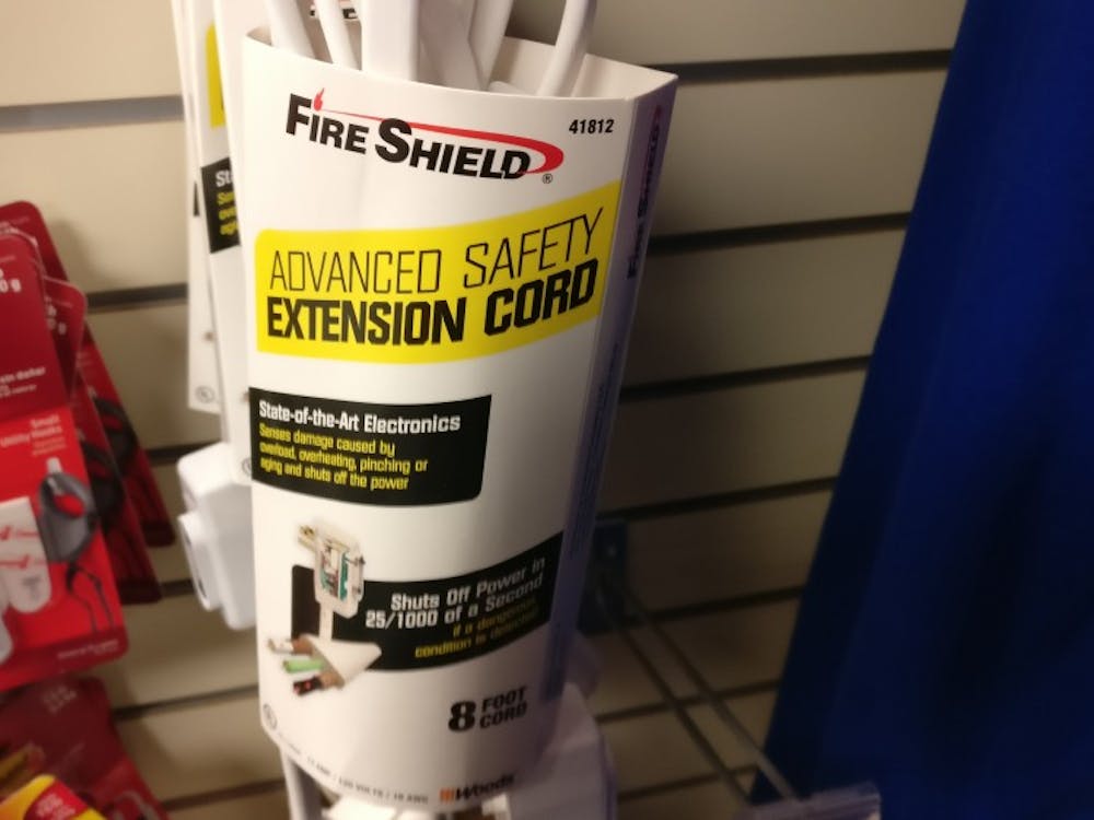 The Fire Shield-brand extension cords offered in the University of Richmond bookstore.