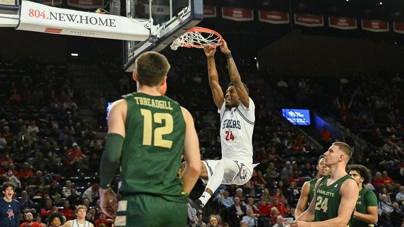 Forward Isaiah Bigelow during the Dec. 16 game against UNC Charlotte. Photo courtesy of Richmond Athletics.