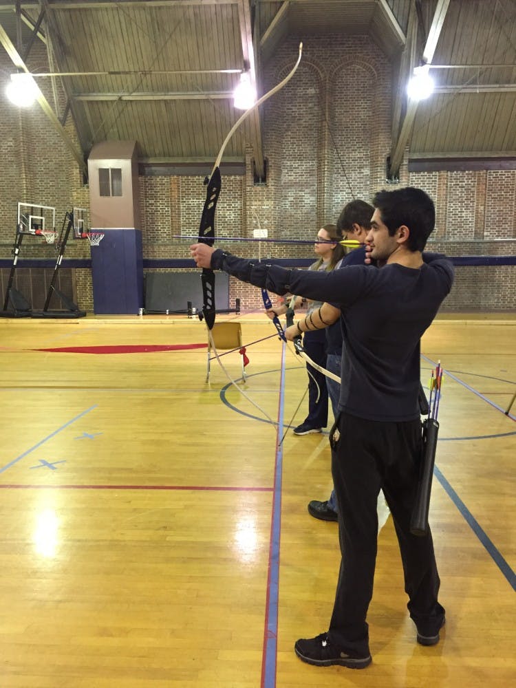 Abdulla Al Qubaisi prepares&nbsp;to shoot at the introductory practice.&nbsp;