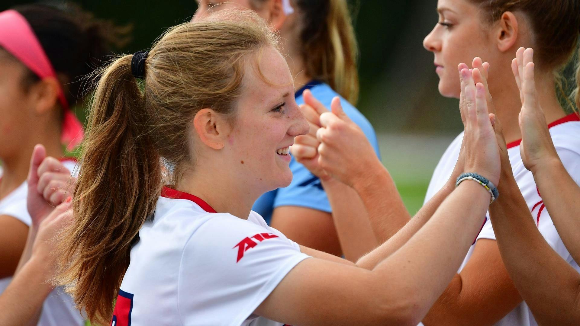 Spiders celebrate players before match at home game against &nbsp;Rhode Island women’s soccer team Oct. 19. Photo courtesy of Richmond Athletics.&nbsp;