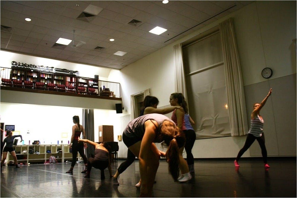 <p>The University Dancers rehearsing in fall 2015. <em>Photo by&nbsp;Catherine McTiernan</em></p>