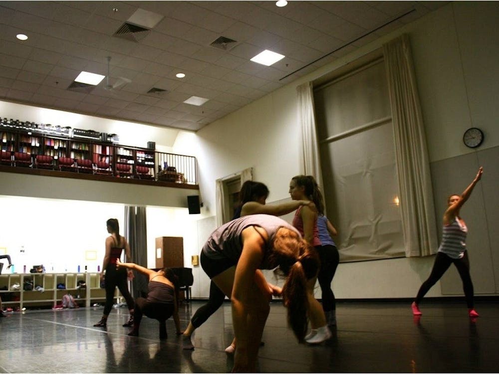 The University Dancers rehearsing in fall 2015. Photo by&nbsp;Catherine McTiernan