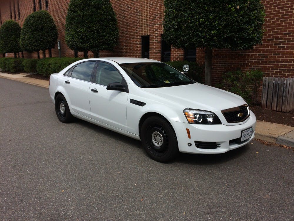 One of URPD's unmarked cars sits outside the&nbsp;E. Claiborne Robins Stadium.