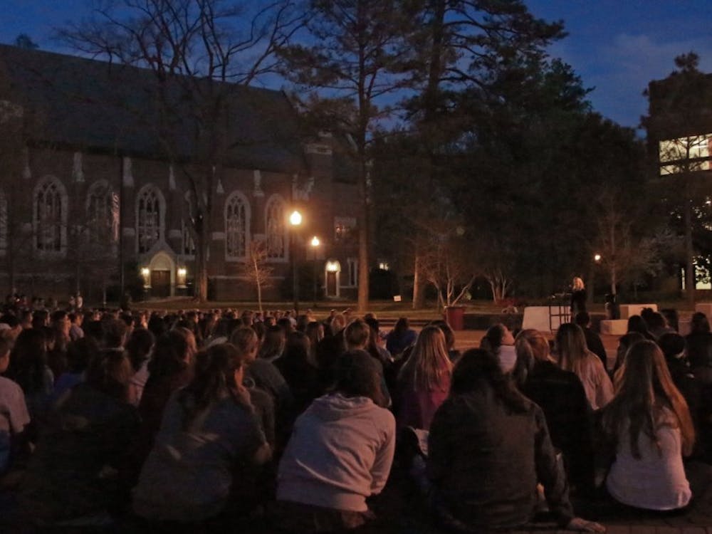 Whitney Ralston speaks at last year's Take Back the Night event. 