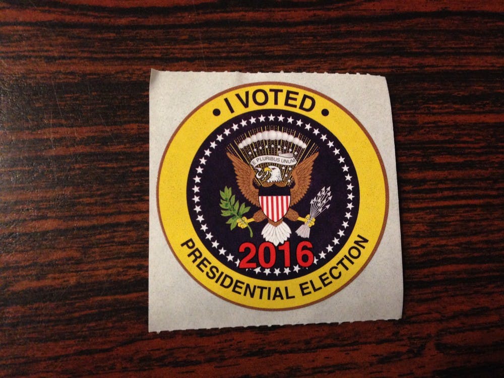 "I voted" stickers for the 2016 presidential election.