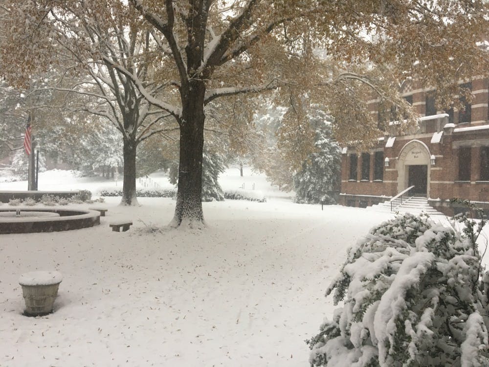 On Sunday evening, nine-to-11 inches of snow fell across the Richmond area, forcing the university to cancel events on Sunday and close campus on Monday.