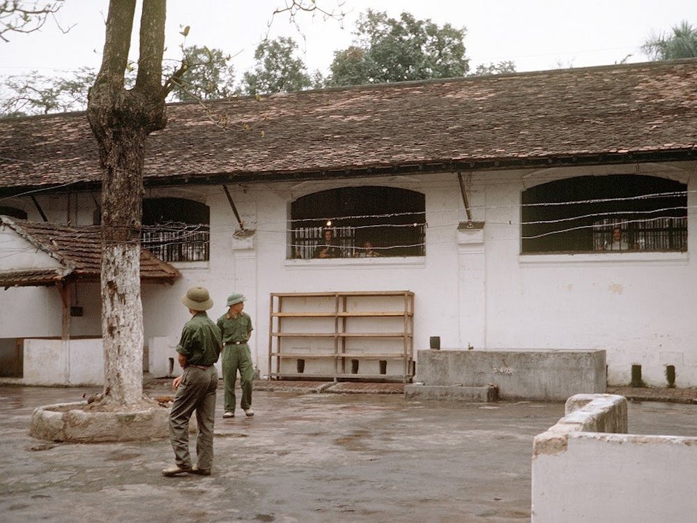 Exterior view of the prisoner of war camp ("Hanoi Hilton").