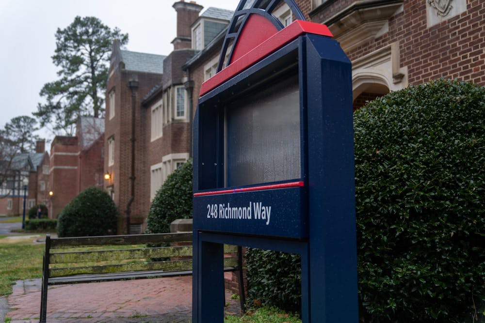 <p>The building sign for Mitchell-Freeman hall was removed sometime between Wednesday night and Thursday morning. Since March 5, blue paint had been placed over the word “Freeman” on the hall’s building sign.</p>