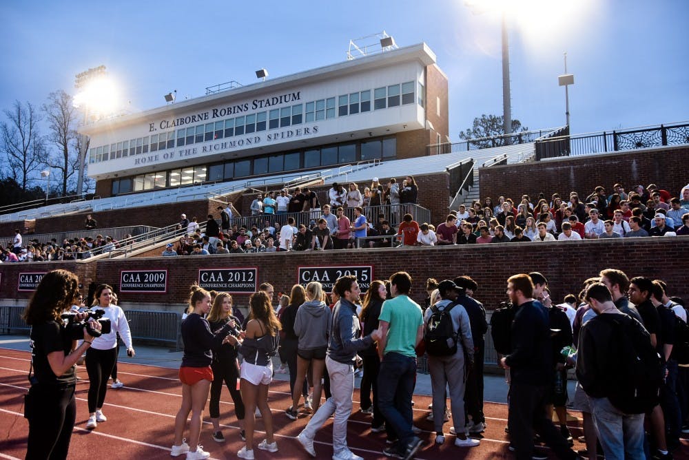 University students gather to hear speakers before walking to Break the Stigma. Image courtesy of Kami Kosharova.