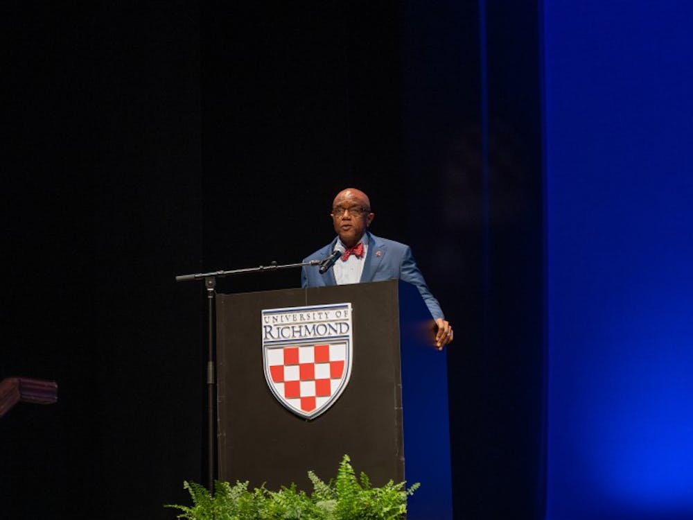 President Crutcher speaks at his State of the University address.