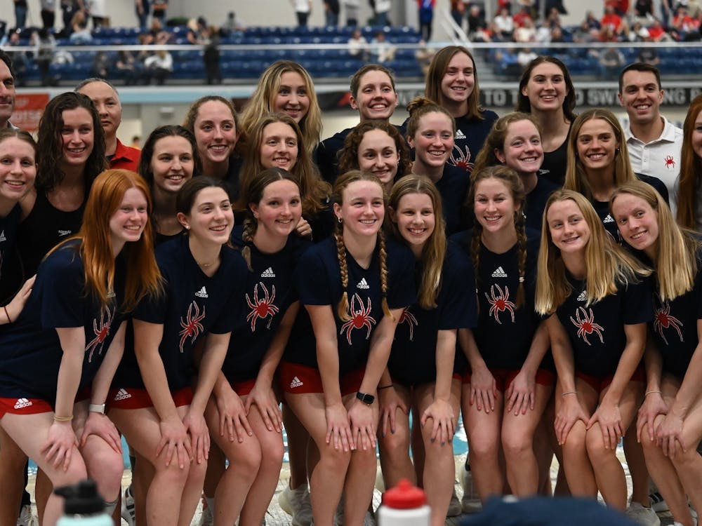 UR swimming and diving team after placing second overall at the A10 championships in Ohio. Photo courtesy of Richmond Athletics.&nbsp;