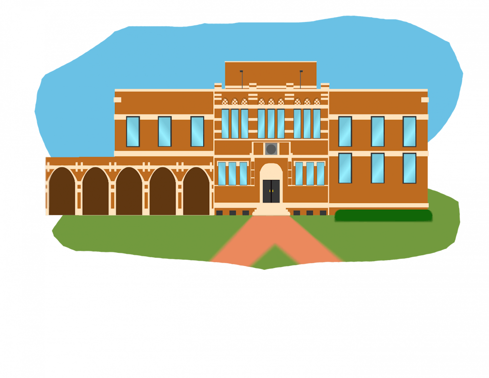 <p>Graphic by Nolan Sykes of Puryear Hall, which houses the Title IX Office</p>