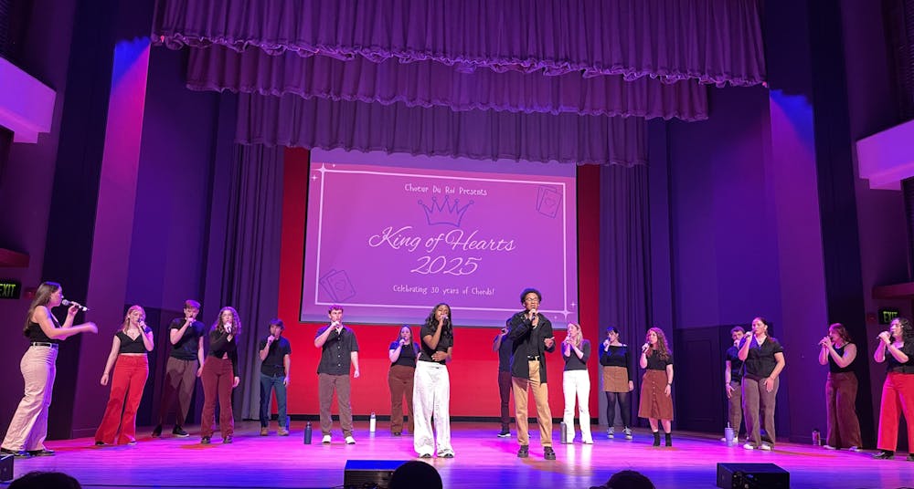 Choeur Du Roi, led by Clayvon Grimes and Jessica Khan, perform “The Night We Met by Lord Huron” during their annual King of Hearts concert.
