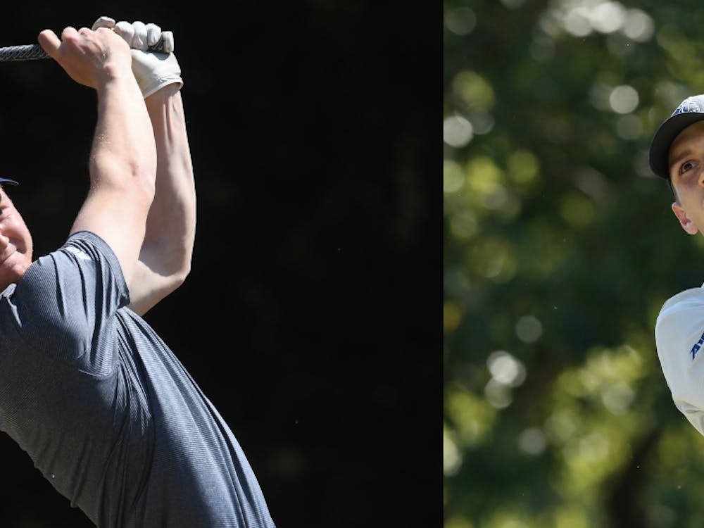 Men's golf's Michael Baker (left) and Michael Childress (right). Photos courtesy of The University of Richmond's men's golf team Twitter.