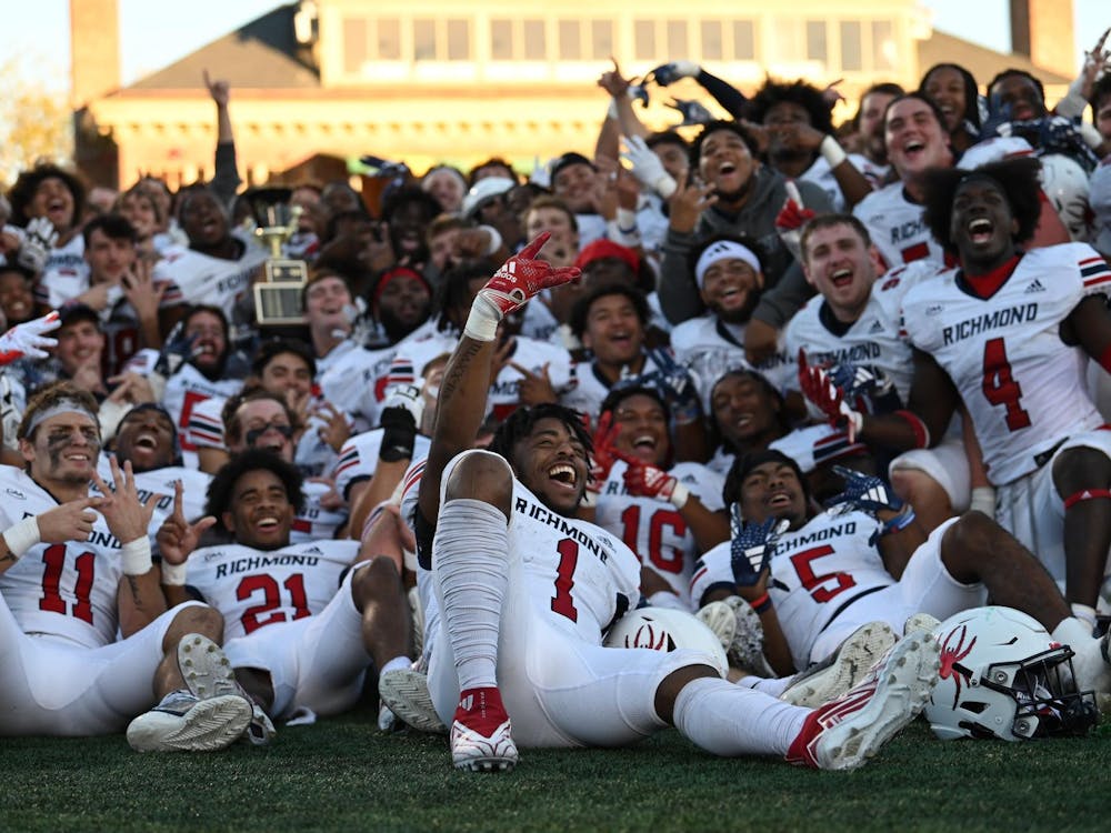 RIchmond Spiders Football team after win against William and Mary in Capital Cup. Photo courtesy of Richmond Athletics.