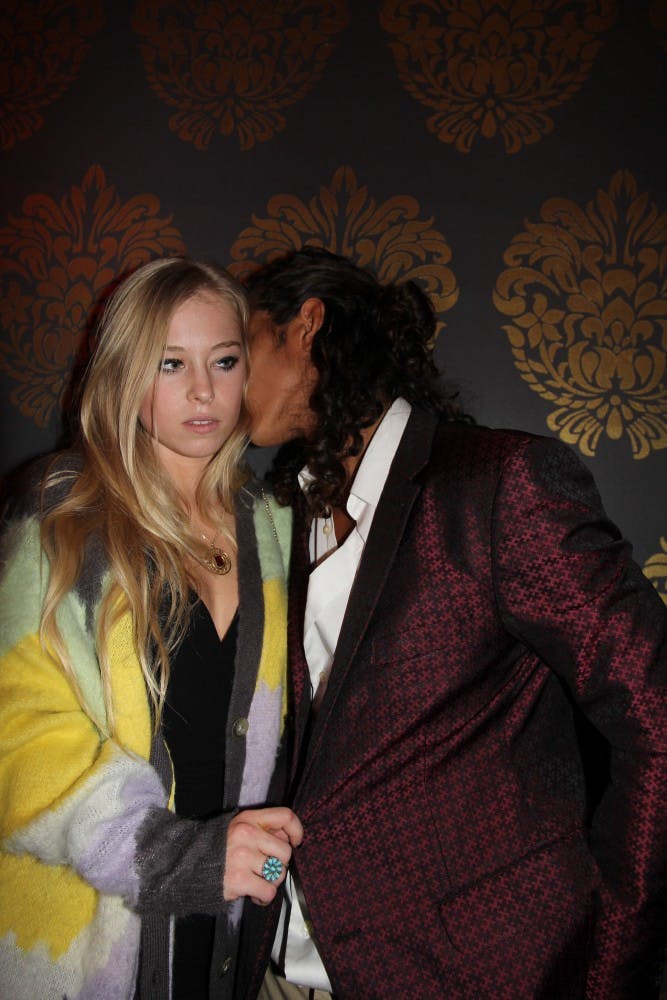 Eric Lopez poses with&nbsp;Anna Sharpe in an Element Threads jacket.