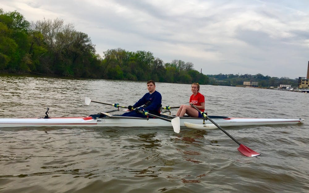 <p>Cole Sydnor, RC '17, and his partner Jen Wicks, WC '20, are ready to begin practice&nbsp;for their upcoming April 22&nbsp;regatta.&nbsp;</p>