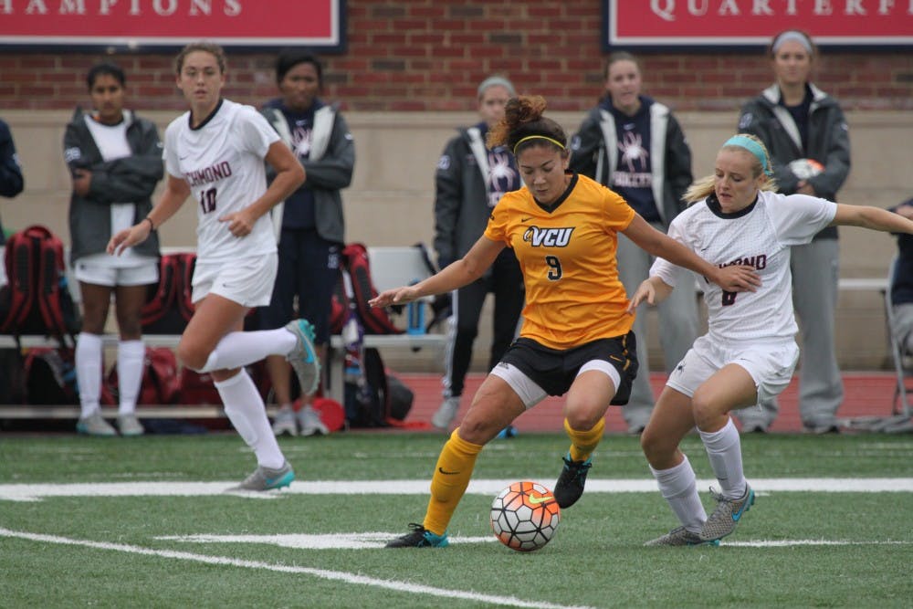 Richmond Women's soccer beat the VCU Rams 3-2, bringing the Spiders' record to 5-12-1 overall. Goals by Olivia Aha, Ashley Riefner and Lindsay Egbers. Photos by Evan McKay