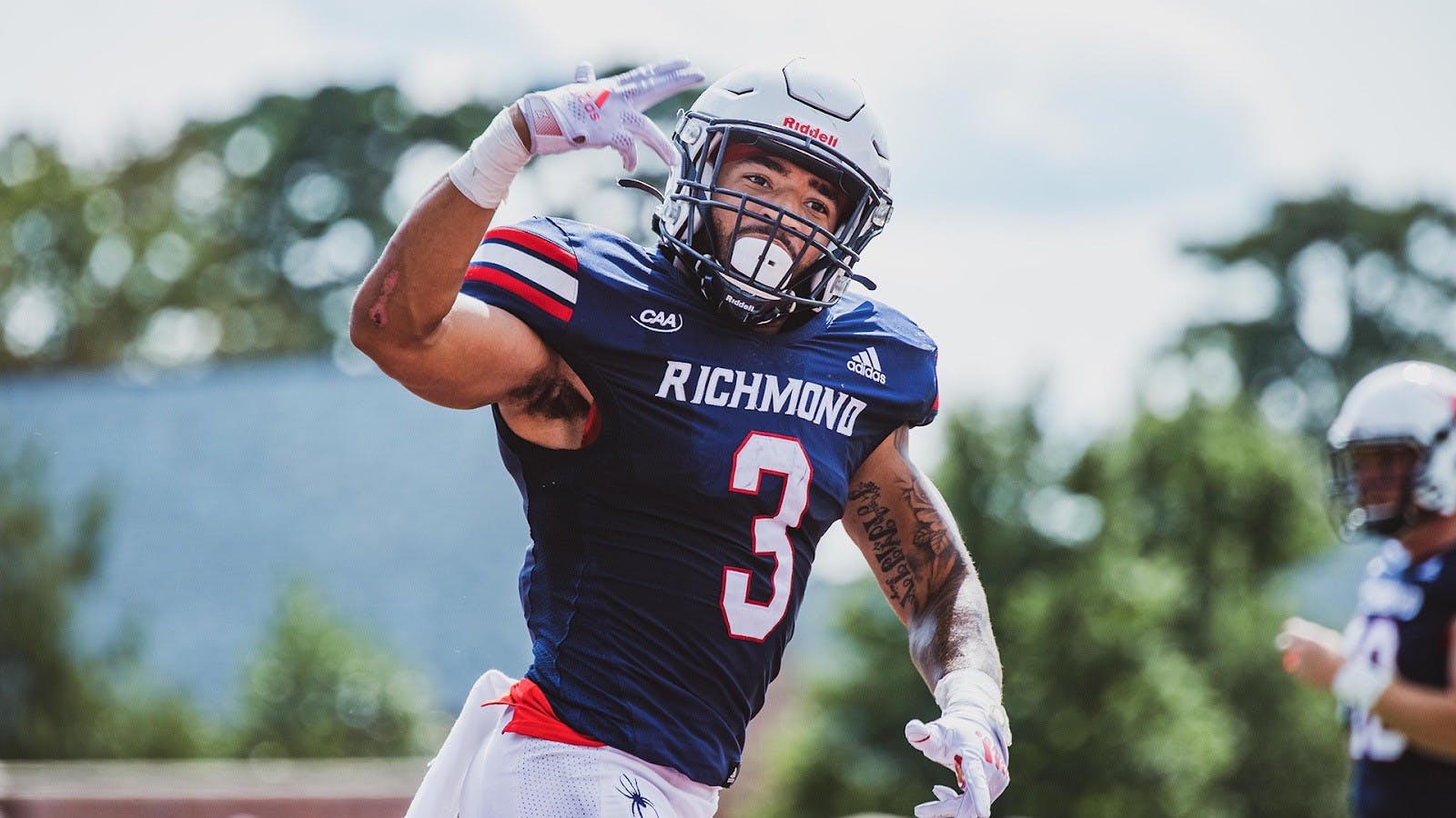 Photo of Aaron Dykes ‘23 at a football game. Photo courtesy of Richmond Athletics.&nbsp;