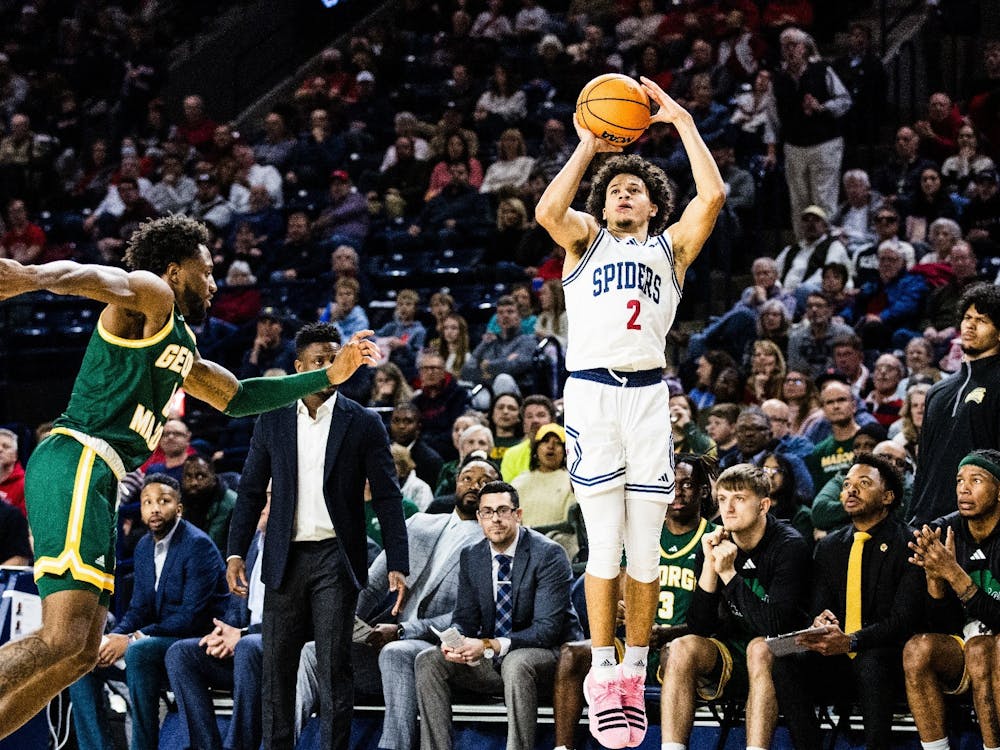 Graduate guard Jordan King during the Jan.13 game against George Mason University. Courtesy of Richmond Athletics.