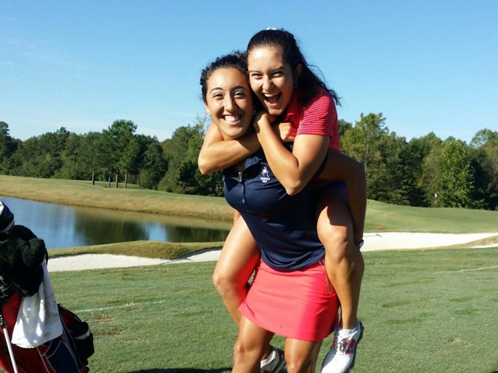 Sisters Sara and Elsa Diaz are enjoying the last year they have to play golf together for the University of Richmond.Photo courtesy of Sara Diaz