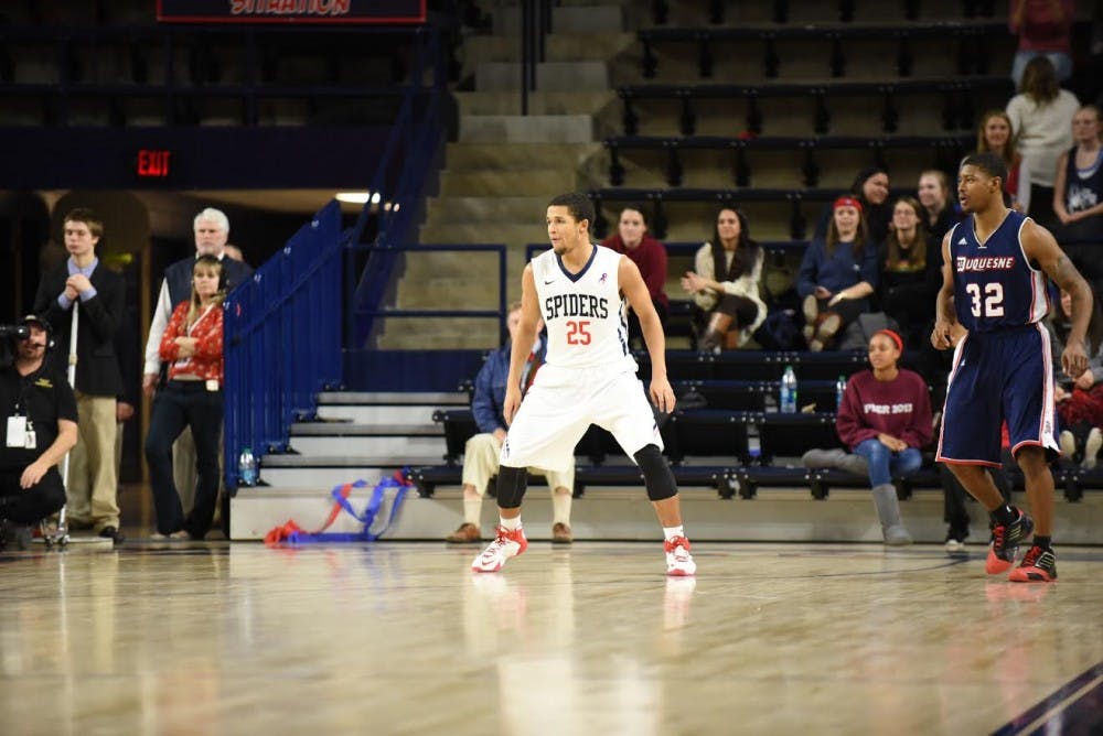 <p>Sophomore guard Joe Kirby spends his free time alone in the Robins Center improving his fundamentals and playing his favorite music over the arena speakers. Photo courtesy of Richmond Athletics PR. </p>