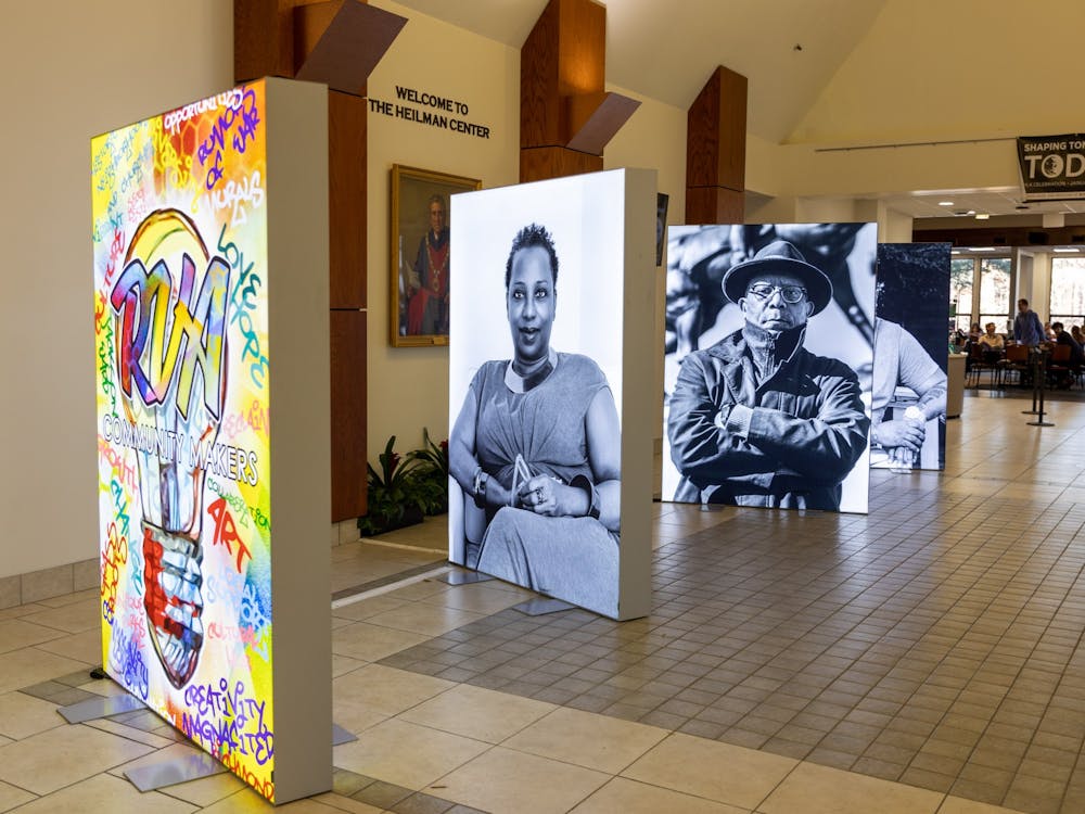 The RVA Community Makers art installation placed in the Heilman Dining Center lobby on Jan. 16 2023.