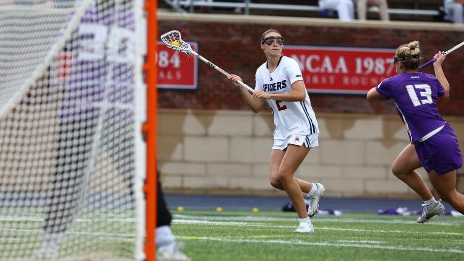 Junior midfielder Grace Muldoon during the April 3 game against James Madison University. Courtesy of Richmond Athletics.