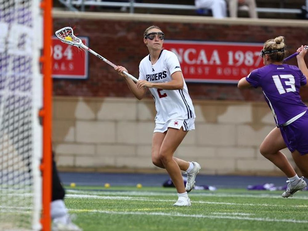 Junior midfielder Grace Muldoon during the April 3 game against James Madison University. Courtesy of Richmond Athletics.