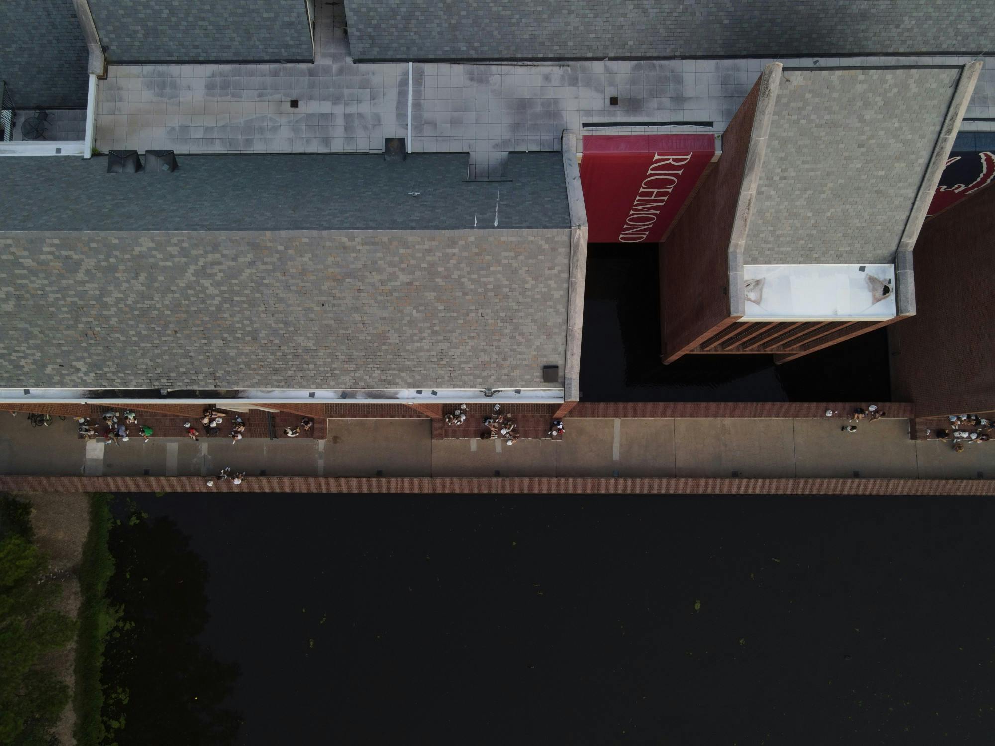UR students gather to eat and socialize on the THC bridge which has become a popular hangout spot during the COVID pandemic.