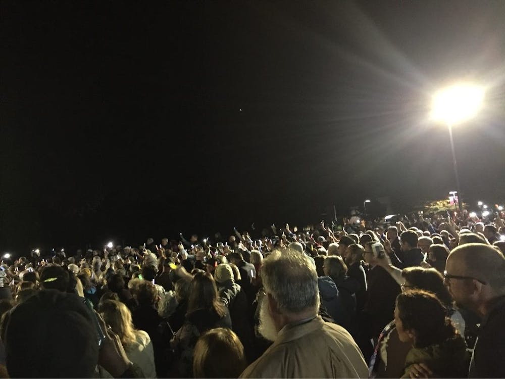 <p>Hundreds of people gather at the Weinstein Jewish Community Center on Oct. 30 to honor the lives lost in the shooting in Pittsburgh.</p>