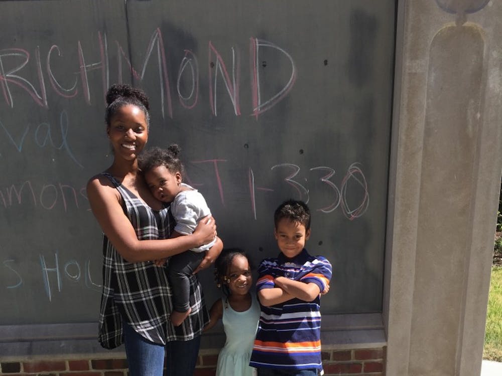 Tracee Carter, 30, with her three children (from left to right), Aree, 11 months; Cai, 4; Rocky, 9
