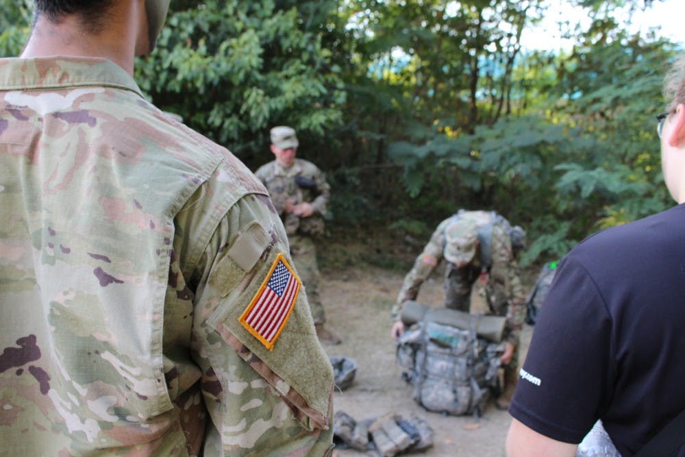 Cadets in the University of Richmond ROTC program attend one of their afternoon labs on Thursday, Oct. 3, 2019.&nbsp;