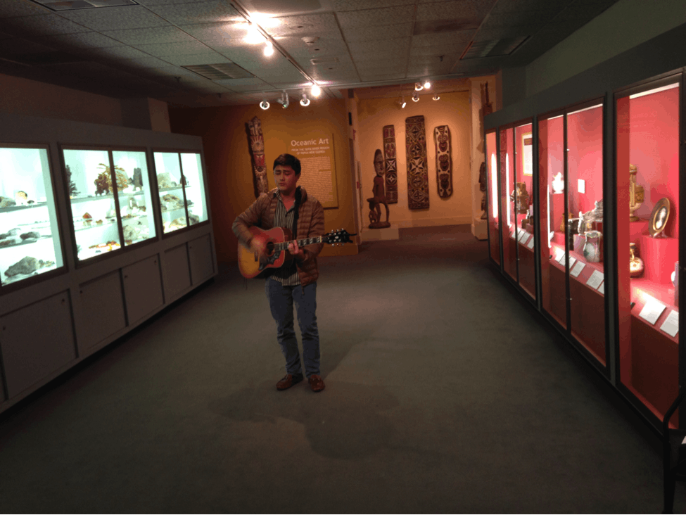 Sophomore Christian Park plays an original song, “Passion.”