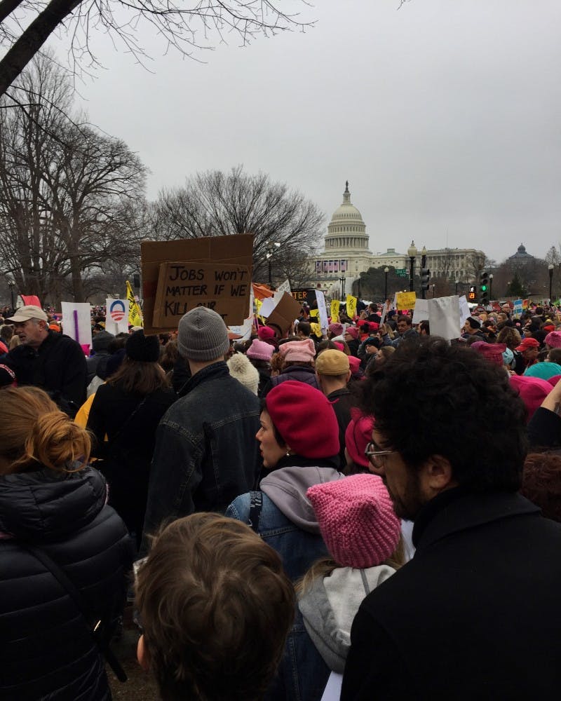 Marchers packed into the streets of D.C., causing gridlock that caused the formal march down Independence Avenue to quickly turn into an unorganized march down multiple streets.&nbsp;