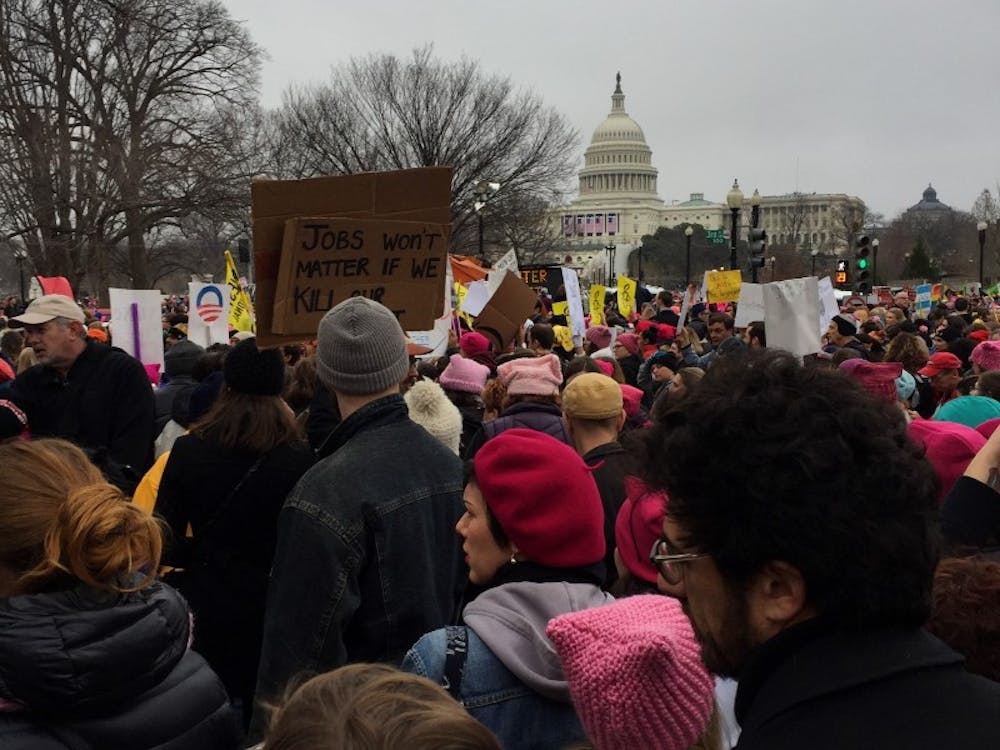 Marchers packed into the streets of D.C., causing gridlock that caused the formal march down Independence Avenue to quickly turn into an unorganized march down multiple streets.&nbsp;