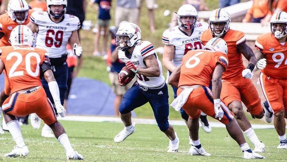The Spiders faced the Cavaliers for the first time since 2018. Photo by Keith Lucas and courtesy of Richmond Athletics.