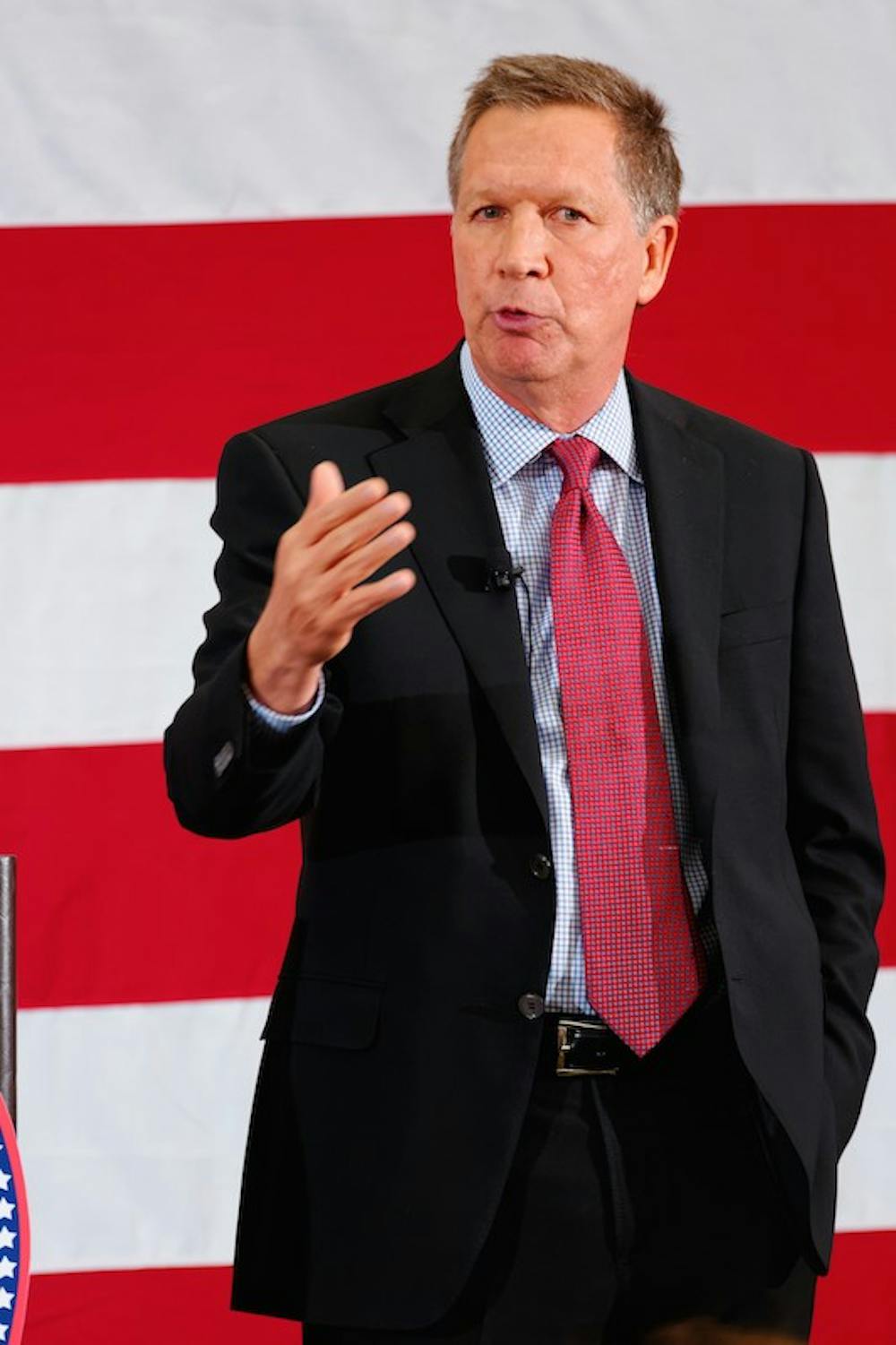 <p>John Kasich speaking in Nashua, N.H. | Courtesy of Michael Vadon/Creative Commons</p>
