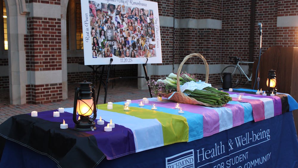 Memorial for lost transgender lives at UR's Transgender Day of Remembrance vigil. 