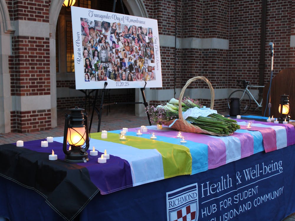 Memorial for lost transgender lives at UR's Transgender Day of Remembrance vigil. 